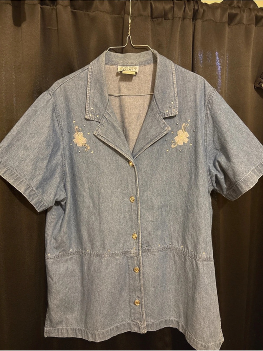 Vintage 1990s Jaclyn Smith denim top